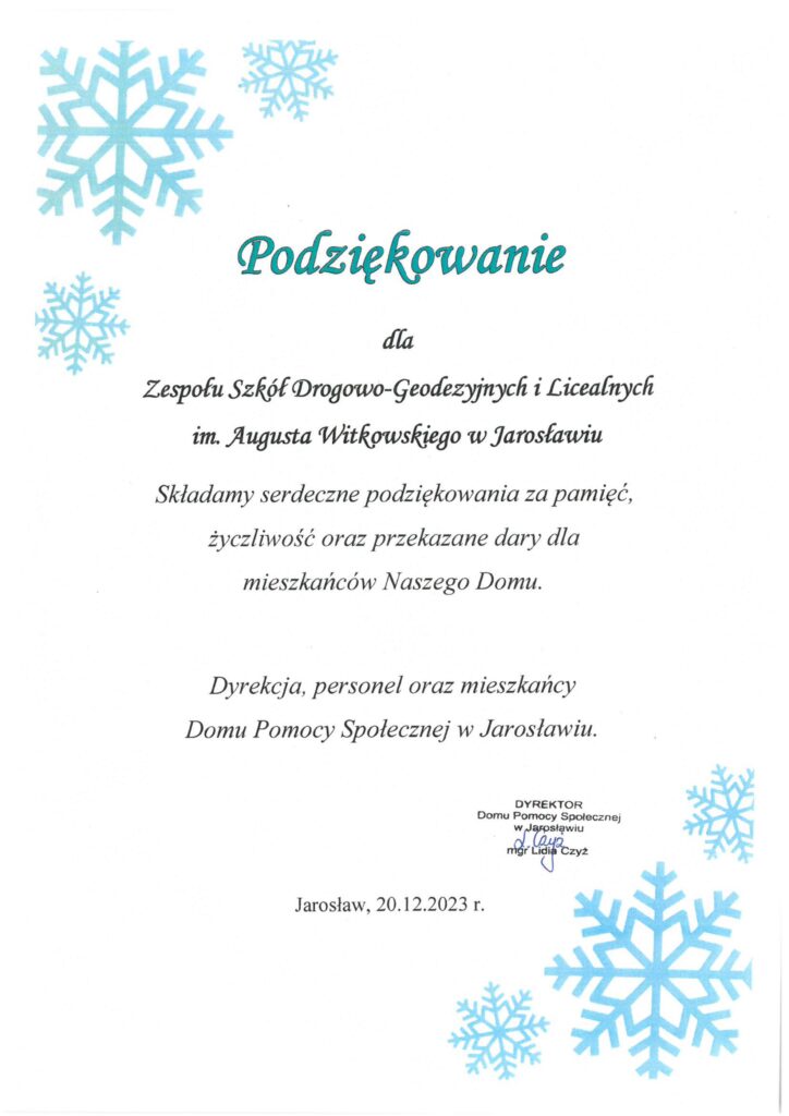 podziękowanie